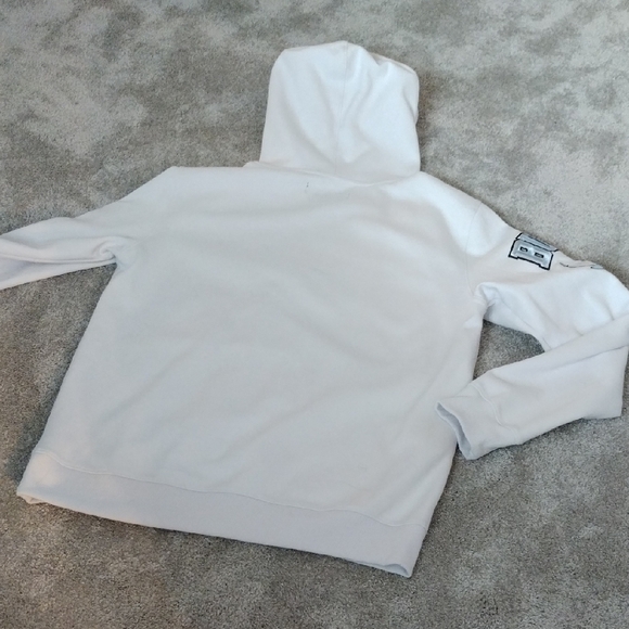 White Graphic Sweater with Blue Accents - Picture 9 of 13